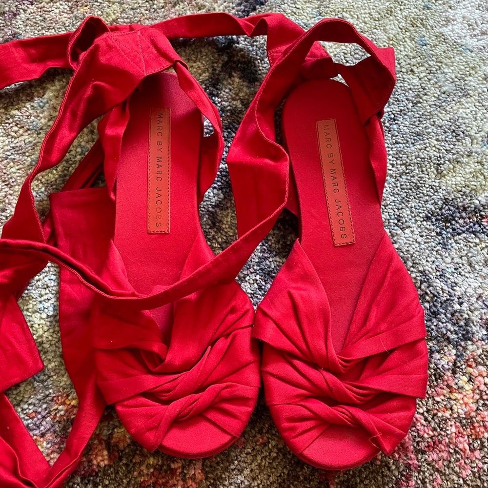 Marc Jacobs open peep toe ankle wrap sandals 36